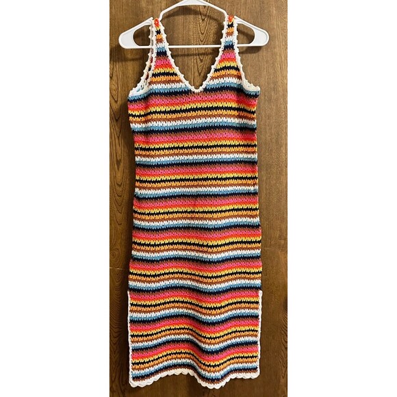 Marine Layer Multicolor Striped Crocheted Midi Dress - Picture 4 of 8